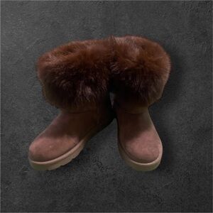 Brown Fur-Lined Women's Boots
